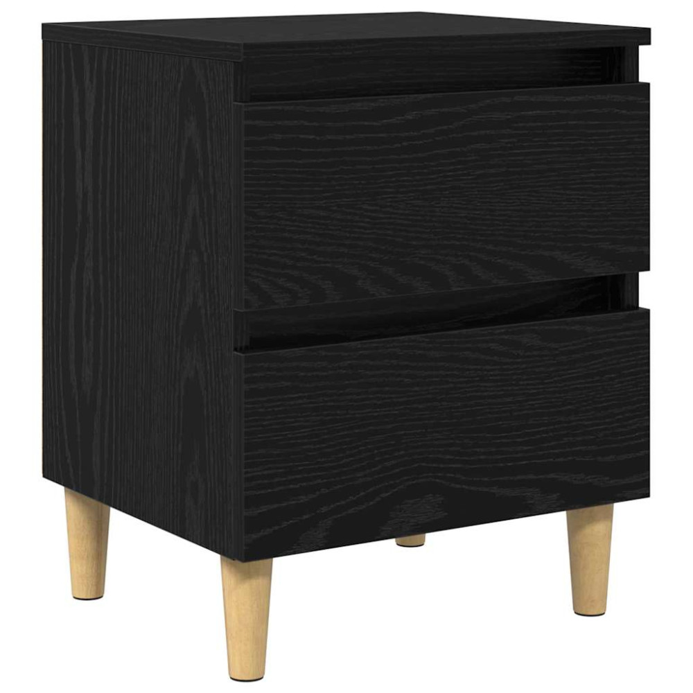 Produktbild för Sängskåp 2 pcs Svart Ek 40 x 35 x 50 cm Konstruerat trä