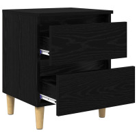 Produktbild för Sängskåp 2 pcs Svart Ek 40 x 35 x 50 cm Konstruerat trä