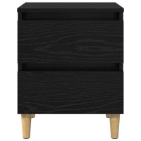 Produktbild för Sängskåp 2 pcs Svart Ek 40 x 35 x 50 cm Konstruerat trä