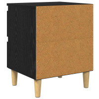 Produktbild för Sängskåp 2 pcs Svart Ek 40 x 35 x 50 cm Konstruerat trä