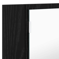 Produktbild för Badrumsspegelskåp Svart Ek 80 x 12 x 45 cm Konstruerat trä