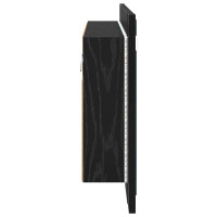 Produktbild för Badrumsspegelskåp Svart Ek 80 x 12 x 45 cm Konstruerat trä