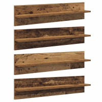 Produktbild för Vägg hyllor 4 pcs Gammalt trä 80 x 11,5 x 18 cm Konstruerat trä