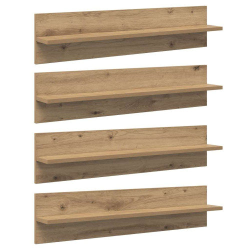 vidaXL Vägg hyllor 4 pcs Artisan Ek 80 x 11,5 x 18 cm Konstruerat trä