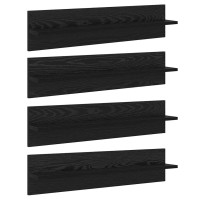 Produktbild för Vägg hyllor 4 pcs Svart Ek 80 x 11,5 x 18 cm Konstruerat trä