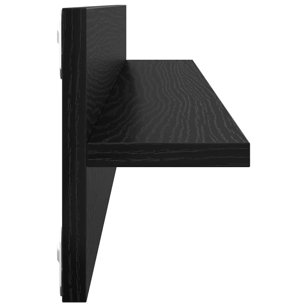 Produktbild för Vägg hyllor 4 pcs Svart Ek 80 x 11,5 x 18 cm Konstruerat trä