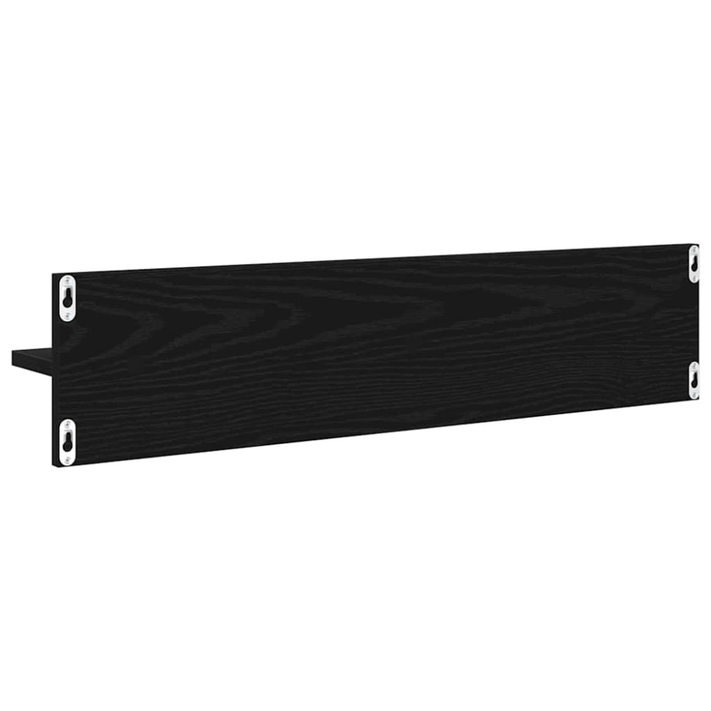 Produktbild för Vägg hyllor 4 pcs Svart Ek 80 x 11,5 x 18 cm Konstruerat trä