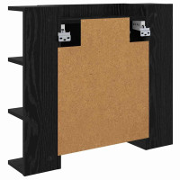 Produktbild för Spegelskåp med hylla Svart Ek 70 x 16,5 x 60 cm Konstruerat trä