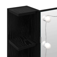 Produktbild för Spegelskåp med hylla Svart Ek 70 x 16,5 x 60 cm Konstruerat trä