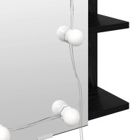 Produktbild för Spegelskåp med hylla Svart Ek 70 x 16,5 x 60 cm Konstruerat trä