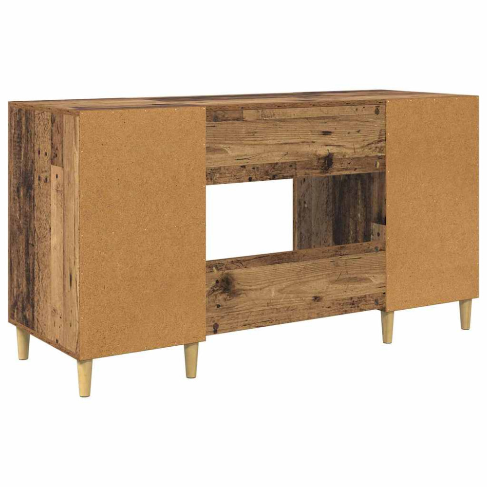Produktbild för Skrivbord med dörr Gammalt trä 140 x 50 x 75 cm Konstruerat trä