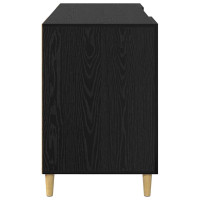 Produktbild för Skrivbord med hylla Svart Ek 140 x 50 x 75 cm Konstruerat trä