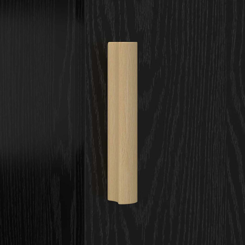Produktbild för Skrivbord med hylla Svart Ek 140 x 50 x 75 cm Konstruerat trä