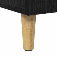 Produktbild för Skrivbord med hylla Svart Ek 140 x 50 x 75 cm Konstruerat trä