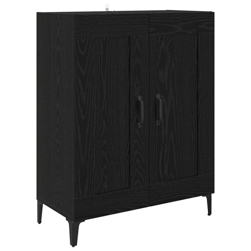 Produktbild för Sideboard Svart Ek 69,5 x 34 x 90 cm Konstruerat trä