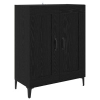 Produktbild för Sideboard Svart Ek 69,5 x 34 x 90 cm Konstruerat trä