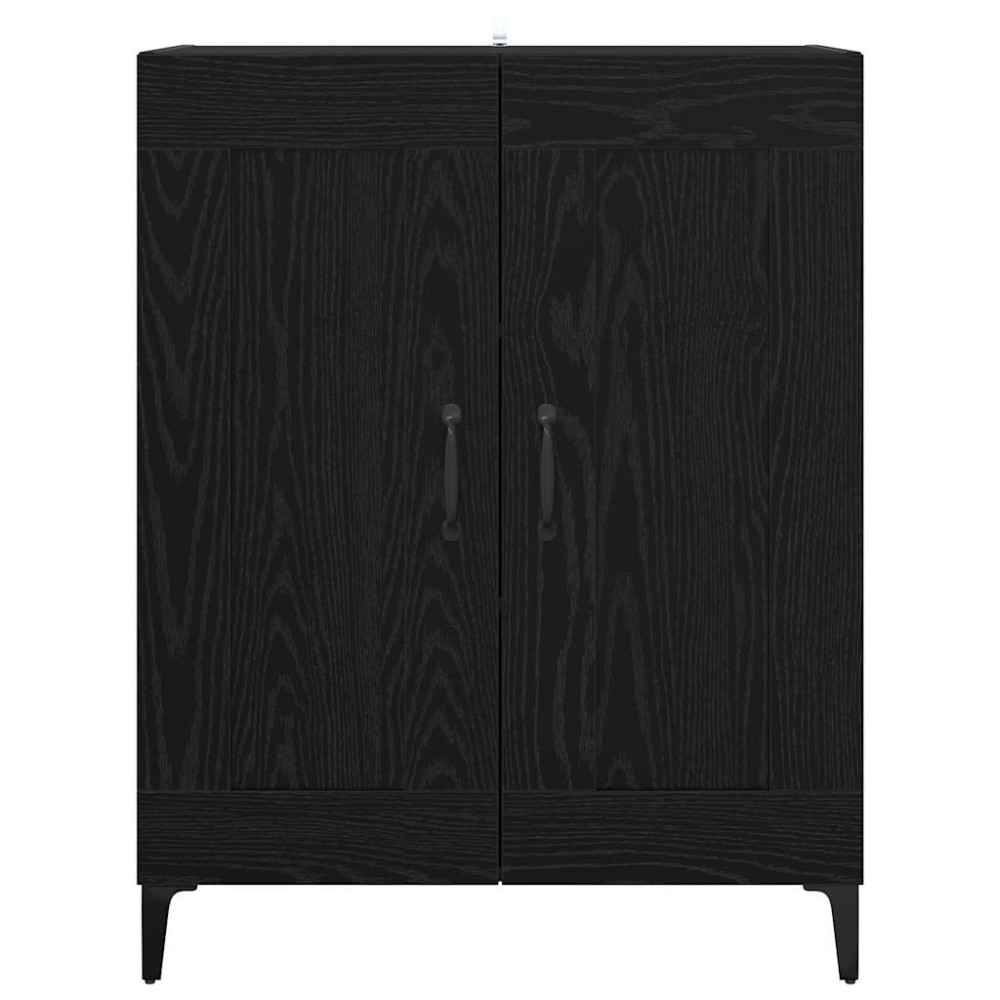 Produktbild för Sideboard Svart Ek 69,5 x 34 x 90 cm Konstruerat trä