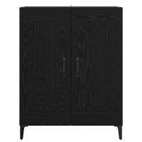 Produktbild för Sideboard Svart Ek 69,5 x 34 x 90 cm Konstruerat trä