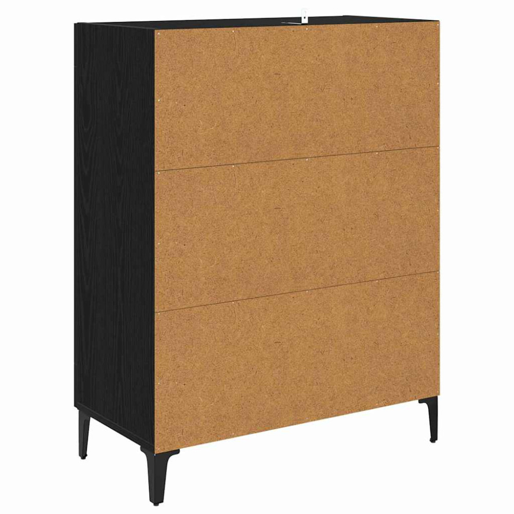 Produktbild för Sideboard Svart Ek 69,5 x 34 x 90 cm Konstruerat trä
