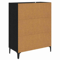 Produktbild för Sideboard Svart Ek 69,5 x 34 x 90 cm Konstruerat trä