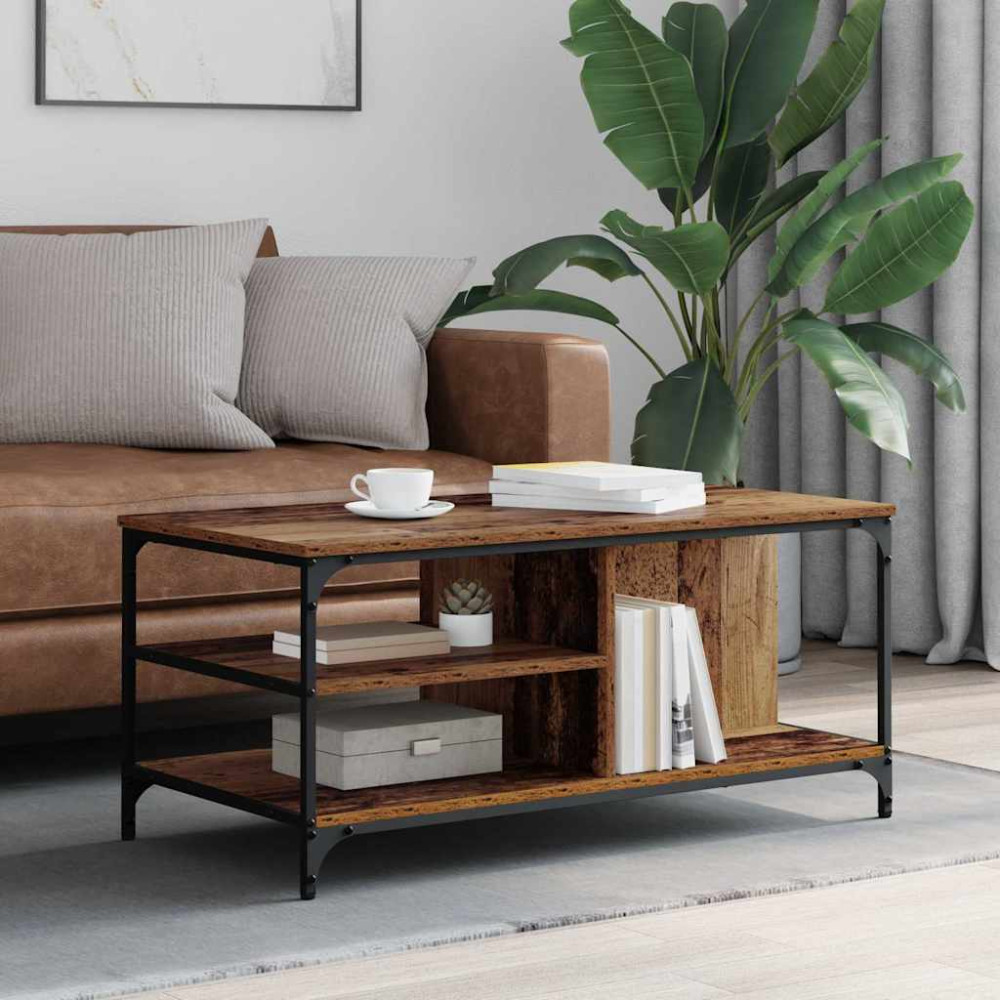 Produktbild för Kaffeebord Gammalt trä 100 x 50 x 45 cm Konstruerat trä