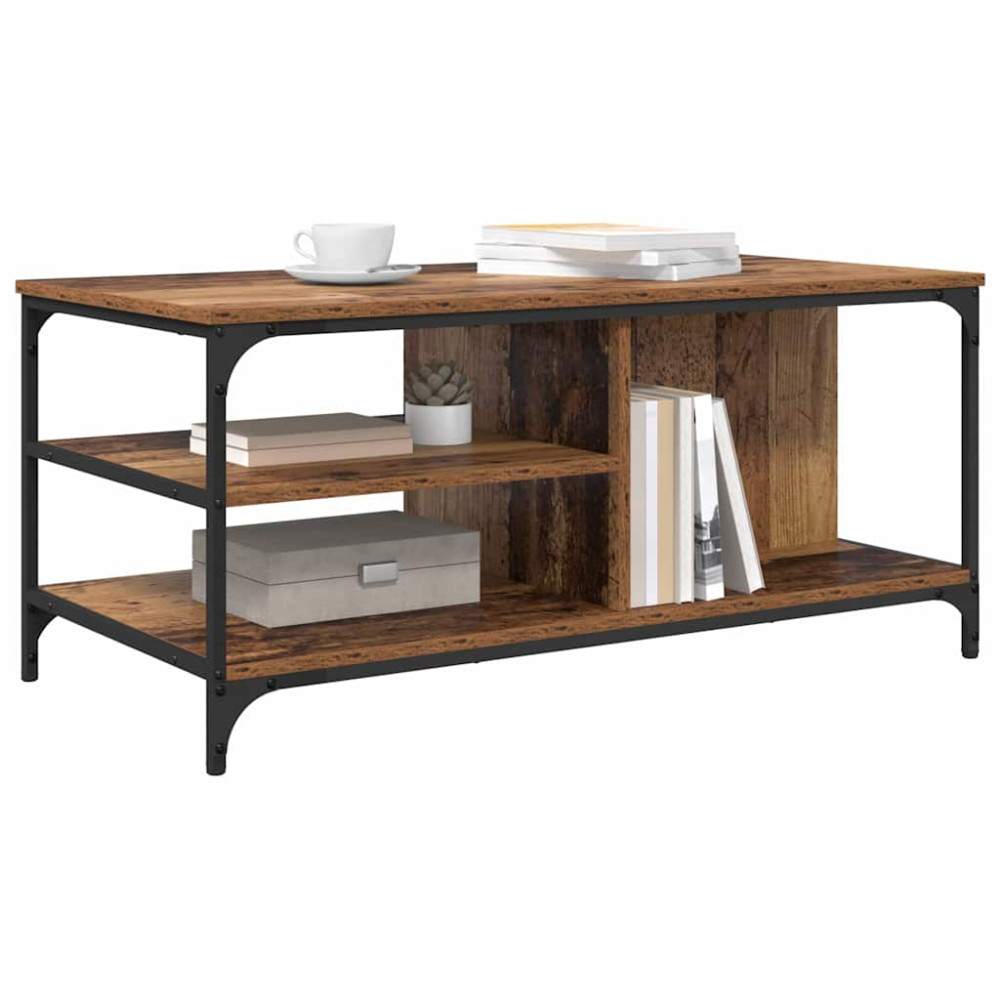 Produktbild för Kaffeebord Gammalt trä 100 x 50 x 45 cm Konstruerat trä