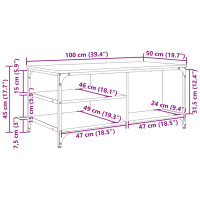 Produktbild för Kaffeebord Gammalt trä 100 x 50 x 45 cm Konstruerat trä