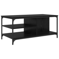 Produktbild för Kaffeebord Svart Ek 100 x 50 x 45 cm Konstruerat trä