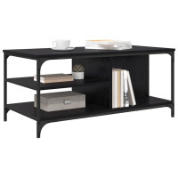 Produktbild för Kaffeebord Svart Ek 100 x 50 x 45 cm Konstruerat trä