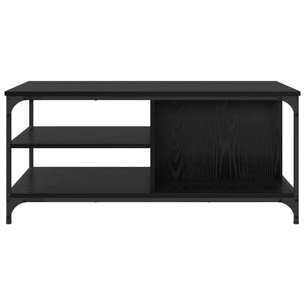 Produktbild för Kaffeebord Svart Ek 100 x 50 x 45 cm Konstruerat trä