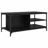 Produktbild för Kaffeebord Svart Ek 100 x 50 x 45 cm Konstruerat trä