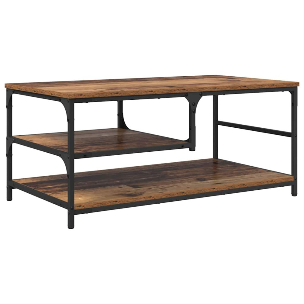 Produktbild för Kaffeebord Gammalt trä 90 x 49 x 40 cm Konstruerat trä