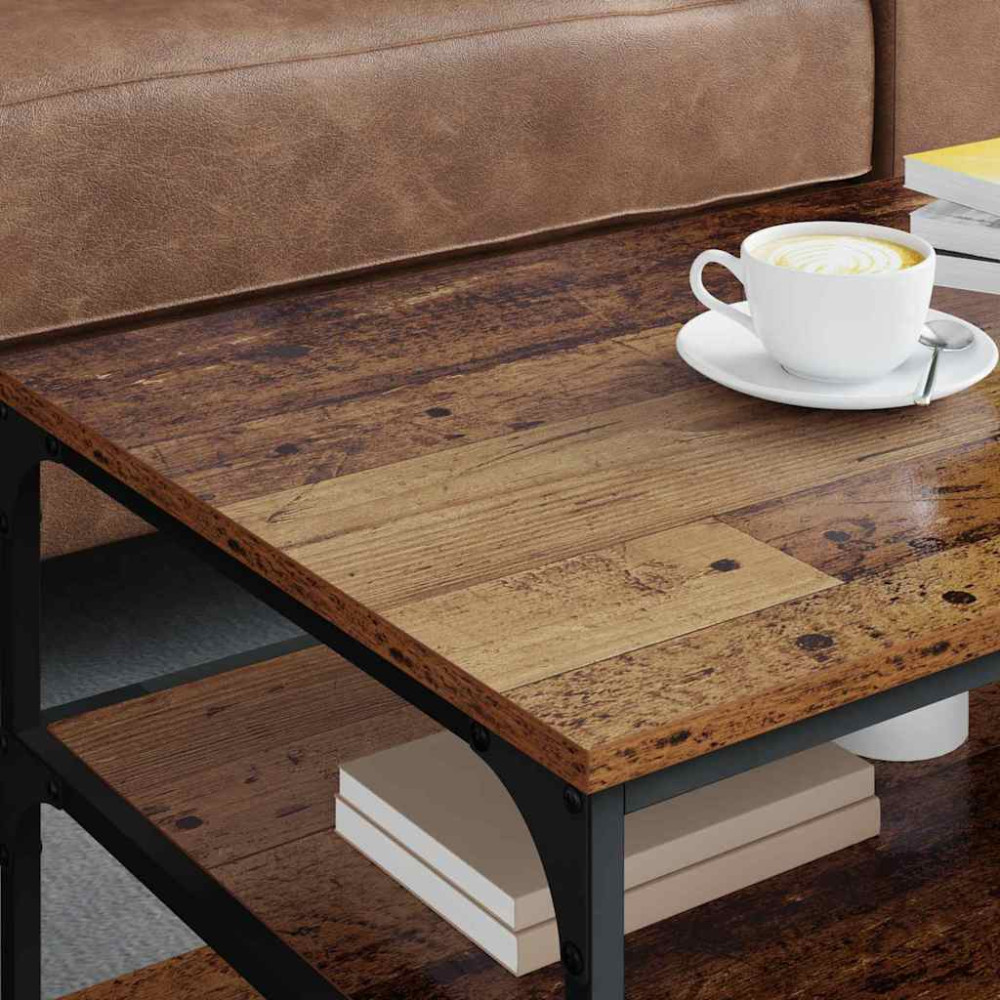 Produktbild för Kaffeebord Gammalt trä 90 x 49 x 40 cm Konstruerat trä