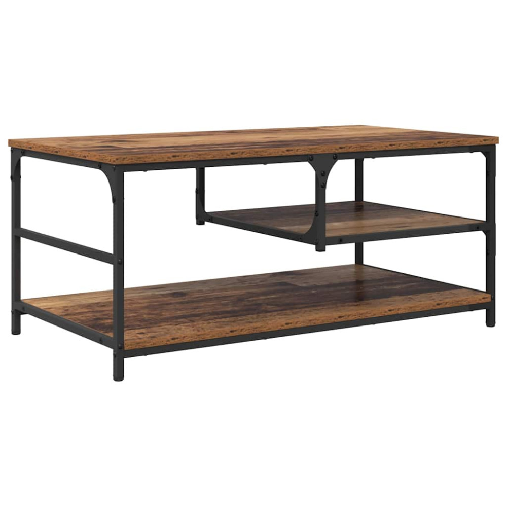 Produktbild för Kaffeebord Gammalt trä 90 x 49 x 40 cm Konstruerat trä