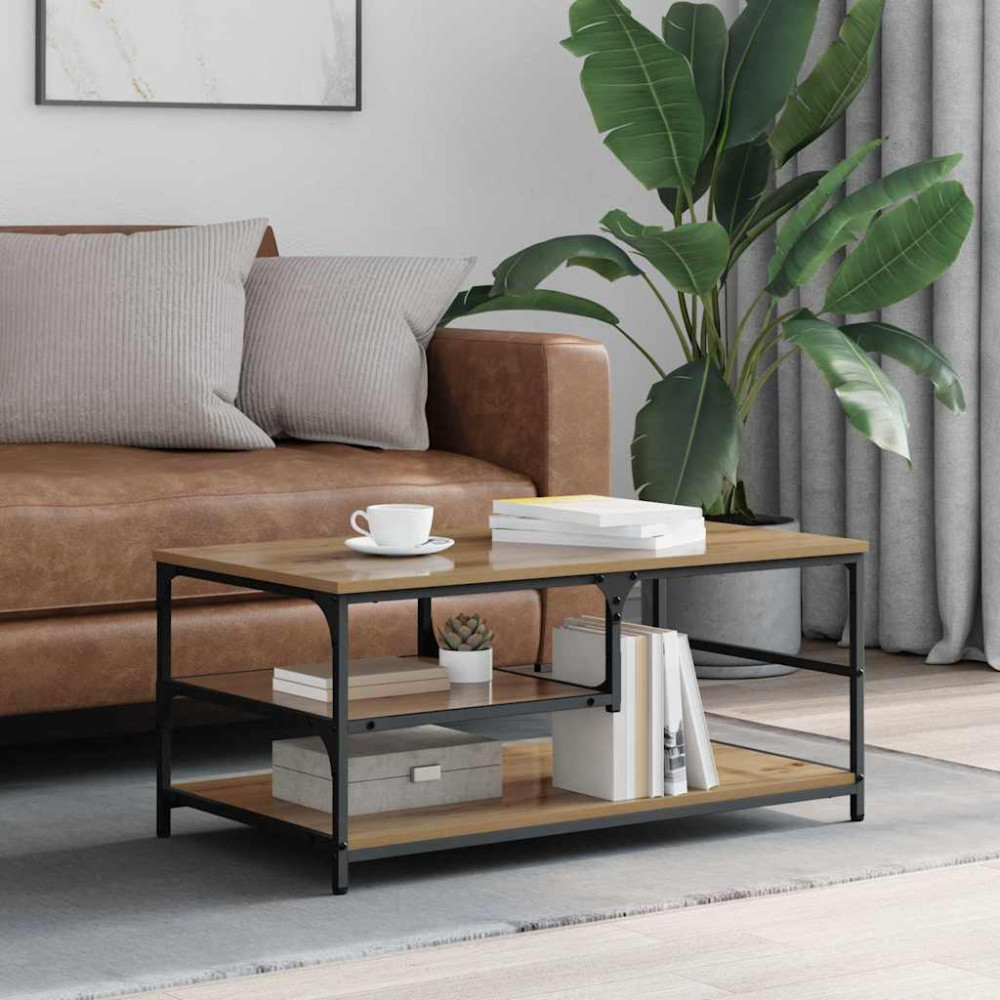 Produktbild för Kaffeebord Artisan Ek 90 x 49 x 40 cm Konstruerat trä