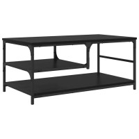 Produktbild för Kaffeebord Svart Ek 90 x 49 x 40 cm Konstruerat trä