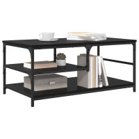 Produktbild för Kaffeebord Svart Ek 90 x 49 x 40 cm Konstruerat trä