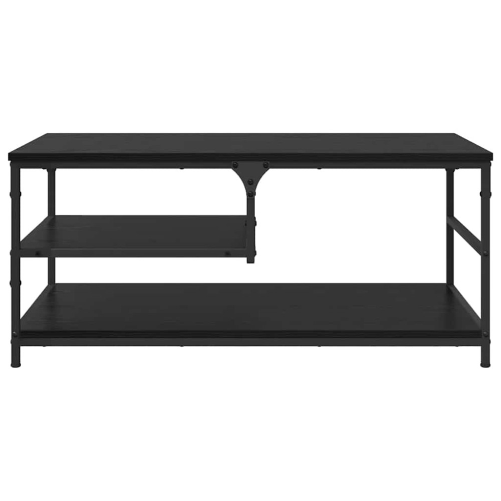 Produktbild för Kaffeebord Svart Ek 90 x 49 x 40 cm Konstruerat trä
