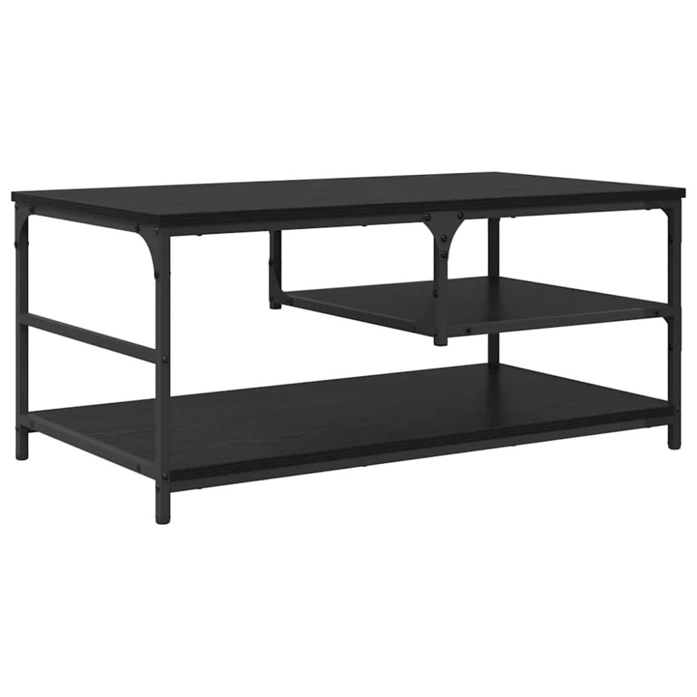 Produktbild för Kaffeebord Svart Ek 90 x 49 x 40 cm Konstruerat trä