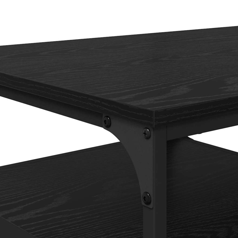 Produktbild för Kaffeebord Svart Ek 90 x 49 x 40 cm Konstruerat trä