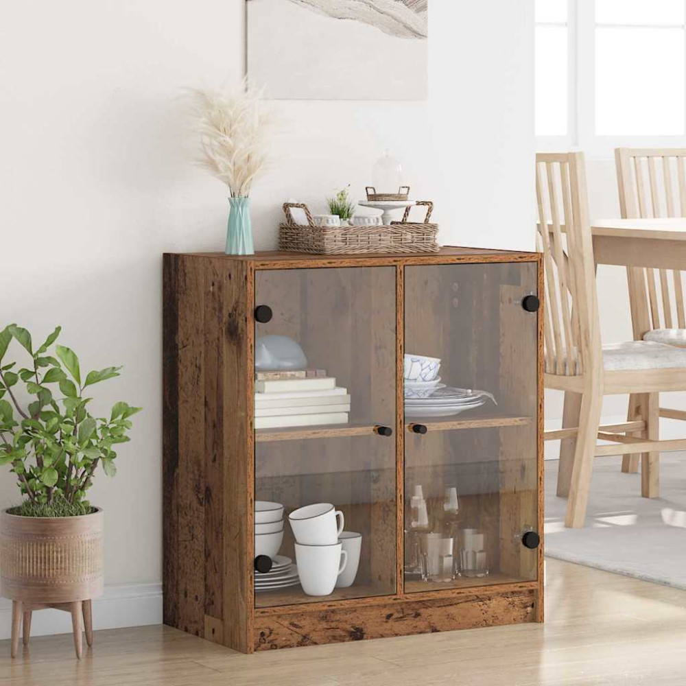 Produktbild för Sidokabinett Gammalt trä 68 x 37 x 75,5 cm Konstruerat trä