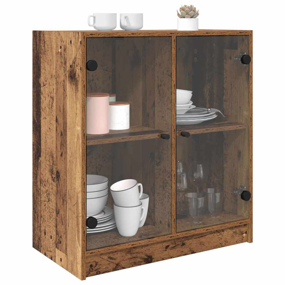 Produktbild för Sidokabinett Gammalt trä 68 x 37 x 75,5 cm Konstruerat trä