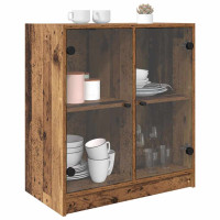 Produktbild för Sidokabinett Gammalt trä 68 x 37 x 75,5 cm Konstruerat trä