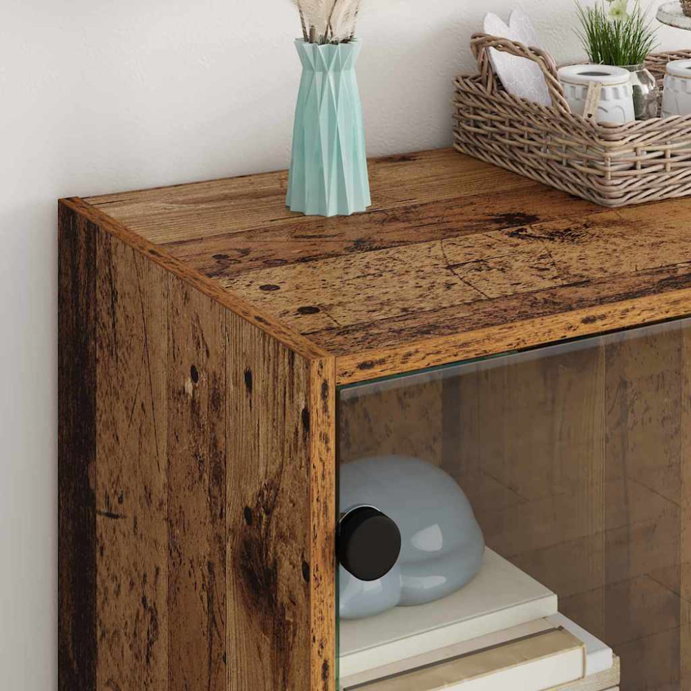 Produktbild för Sidokabinett Gammalt trä 68 x 37 x 75,5 cm Konstruerat trä