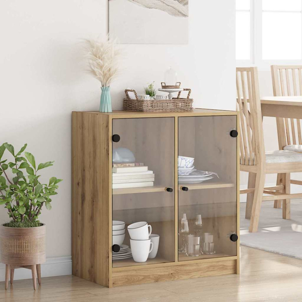 Produktbild för Sidokabinett Artisan Ek 68 x 37 x 75,5 cm Konstruerat trä