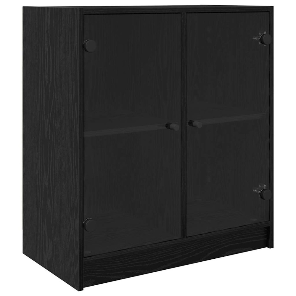 Produktbild för Sidokabinett Svart Ek 68 x 37 x 75,5 cm Konstruerat trä