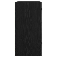 Produktbild för Sidokabinett Svart Ek 68 x 37 x 75,5 cm Konstruerat trä