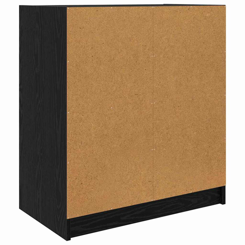 Produktbild för Sidokabinett Svart Ek 68 x 37 x 75,5 cm Konstruerat trä