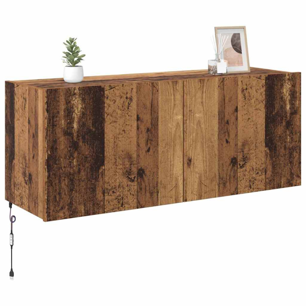 Produktbild för TV Vägghylla Gammalt trä 100 x 35 x 41 cm Konstruerat trä