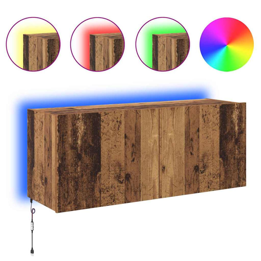 Produktbild för TV Vägghylla Gammalt trä 100 x 35 x 41 cm Konstruerat trä